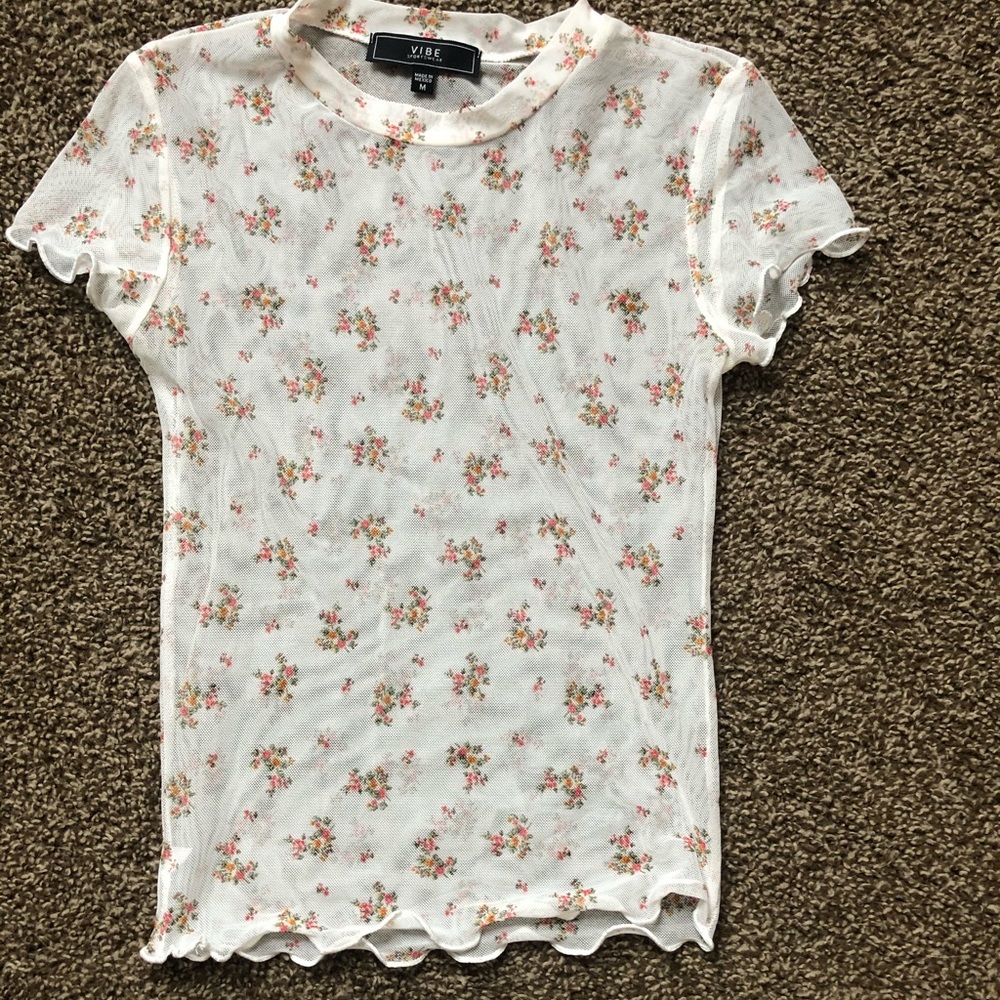 Sheer floral top